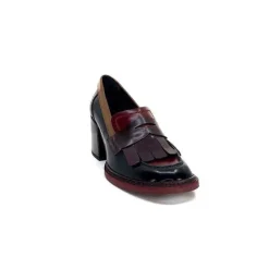 Elégant|Mocassins<Pertini Mocassins à Talons 32321 D4 Cuir Glacé Bordeaux Noir