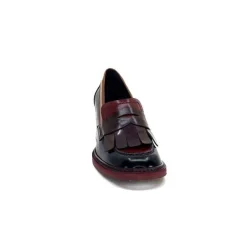 Elégant|Mocassins<Pertini Mocassins à Talons 32321 D4 Cuir Glacé Bordeaux Noir