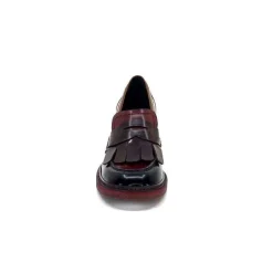 Elégant|Mocassins<Pertini Mocassins à Talons 32321 D4 Cuir Glacé Bordeaux Noir