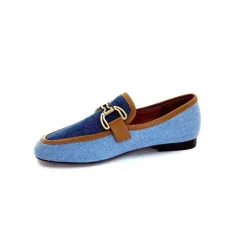 Basic|Mocassins<bibi lou - navima Mocassins Bibi Lou 582 Cuir Marron Textile Denim Bleu