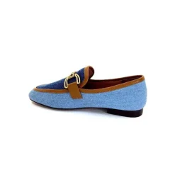 Basic|Mocassins<bibi lou - navima Mocassins Bibi Lou 582 Cuir Marron Textile Denim Bleu