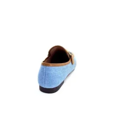 Basic|Mocassins<bibi lou - navima Mocassins Bibi Lou 582 Cuir Marron Textile Denim Bleu