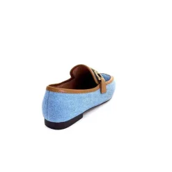 Basic|Mocassins<bibi lou - navima Mocassins Bibi Lou 582 Cuir Marron Textile Denim Bleu