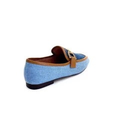 Basic|Mocassins<bibi lou - navima Mocassins Bibi Lou 582 Cuir Marron Textile Denim Bleu