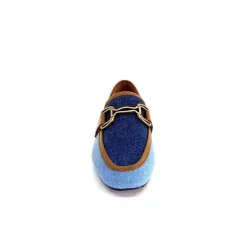 Basic|Mocassins<bibi lou - navima Mocassins Bibi Lou 582 Cuir Marron Textile Denim Bleu