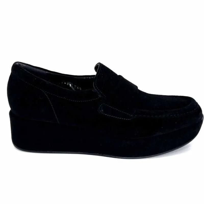 Sport Chic|Compensées & Plateformes<Pons Quintana Mocassins Compensées 11 111.00 Certier Daim Noir