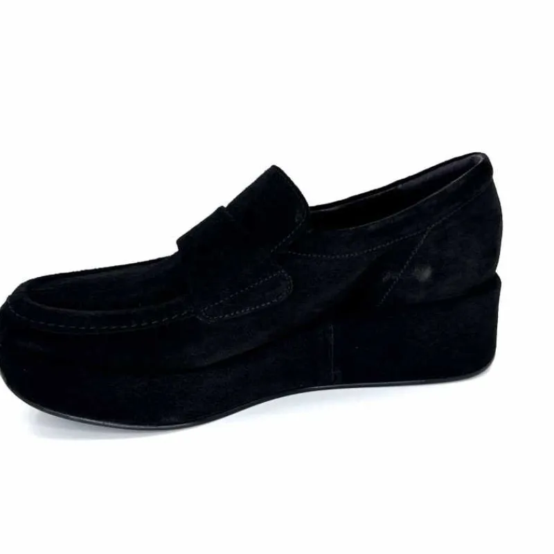 Sport Chic|Compensées & Plateformes<Pons Quintana Mocassins Compensées 11 111.00 Certier Daim Noir
