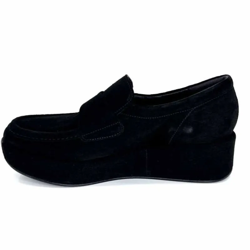 Sport Chic|Compensées & Plateformes<Pons Quintana Mocassins Compensées 11 111.00 Certier Daim Noir
