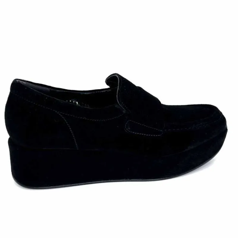 Sport Chic|Compensées & Plateformes<Pons Quintana Mocassins Compensées 11 111.00 Certier Daim Noir