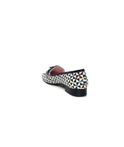 Fantaisie|Mocassins<Dansi Mocassins 5344 Cuir Imprimé Noir Multi Blanc