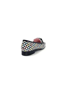 Fantaisie|Mocassins<Dansi Mocassins 5344 Cuir Imprimé Noir Multi Blanc