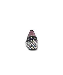 Fantaisie|Mocassins<Dansi Mocassins 5344 Cuir Imprimé Noir Multi Blanc