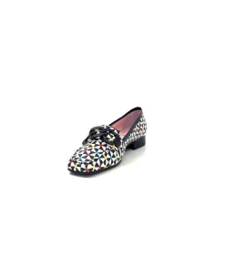 Fantaisie|Mocassins<Dansi Mocassins 5344 Cuir Imprimé Noir Multi Blanc