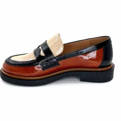 Masculin|Mocassins<Dansi Mocassins 6800 Cuir Vernis Crème Noir Marron