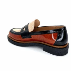 Masculin|Mocassins<Dansi Mocassins 6800 Cuir Vernis Crème Noir Marron