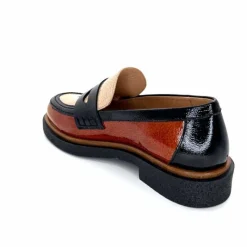Masculin|Mocassins<Dansi Mocassins 6800 Cuir Vernis Crème Noir Marron