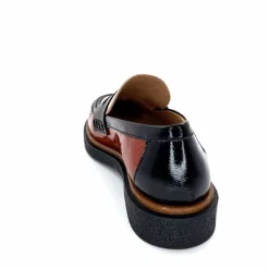 Masculin|Mocassins<Dansi Mocassins 6800 Cuir Vernis Crème Noir Marron