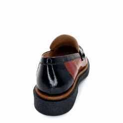 Masculin|Mocassins<Dansi Mocassins 6800 Cuir Vernis Crème Noir Marron