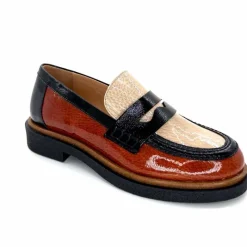 Masculin|Mocassins<Dansi Mocassins 6800 Cuir Vernis Crème Noir Marron