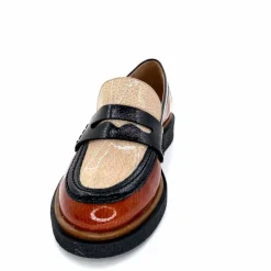 Masculin|Mocassins<Dansi Mocassins 6800 Cuir Vernis Crème Noir Marron