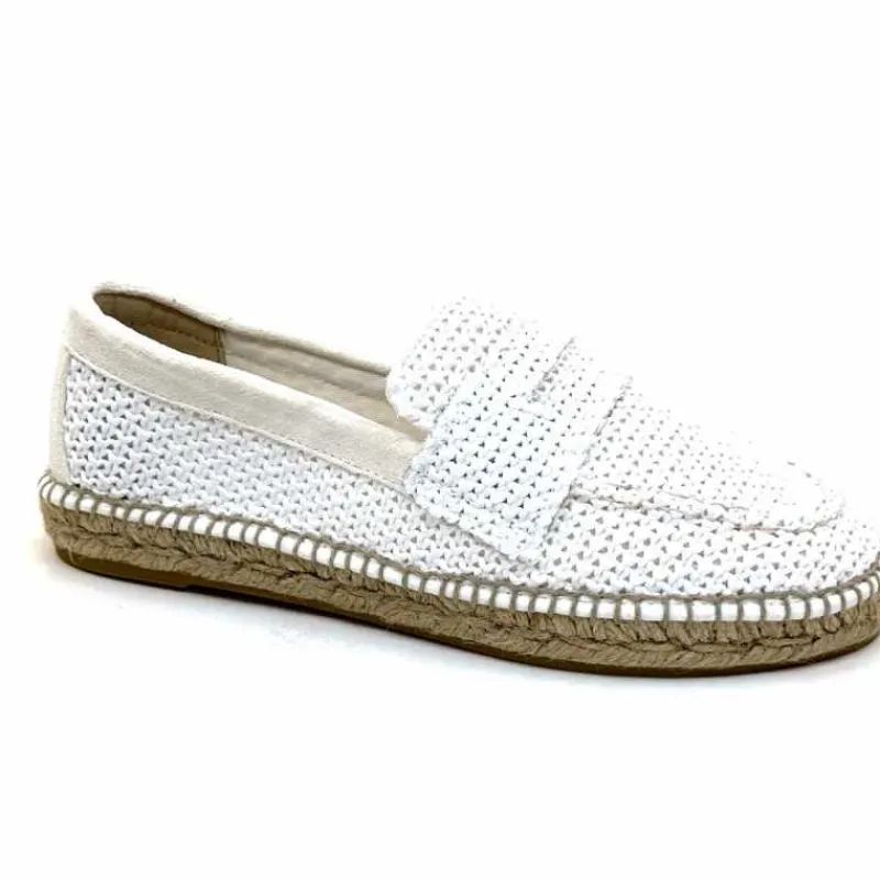 Vacances|Semelles Corde<Gaimo Mocassins Zona Textile Blanc