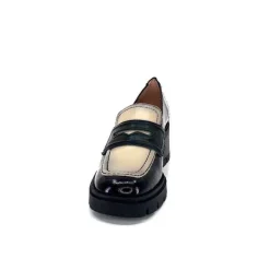 Masculin|Elégant<Hispanitas Mocassins Chi 232965 Everest Cuir Vernis Cuir Vert &amp; Beige Noir