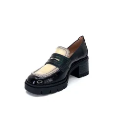 Masculin|Elégant<Hispanitas Mocassins Chi 232965 Everest Cuir Vernis Cuir Vert &amp; Beige Noir
