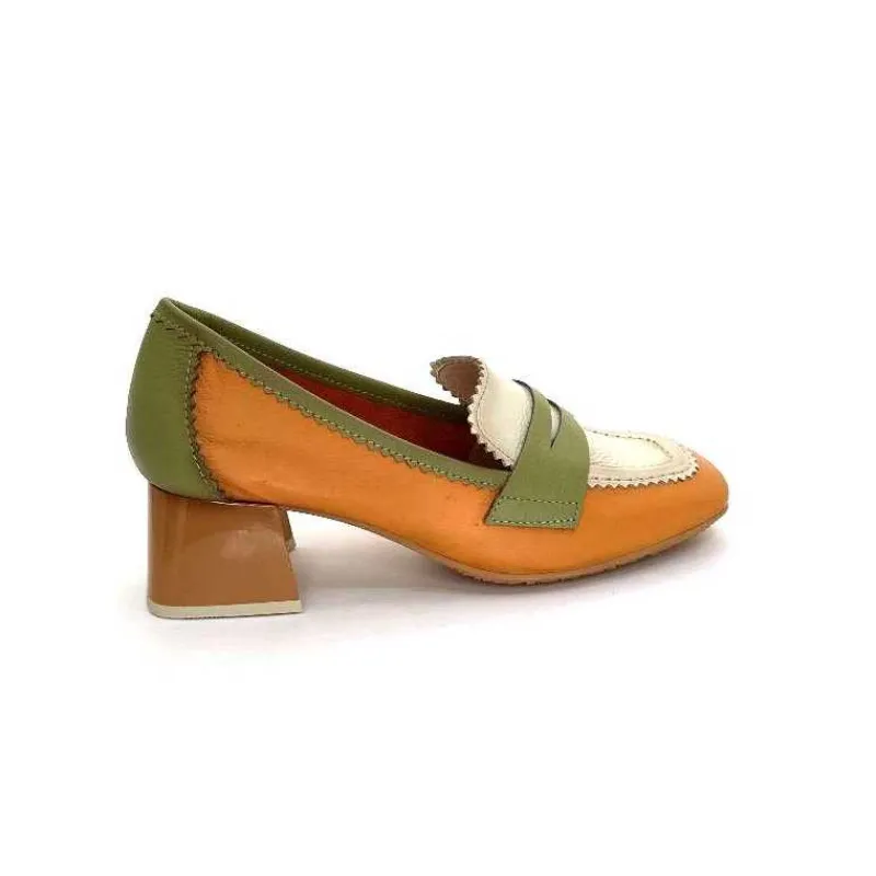Masculin|Mocassins<Hispanitas Mocassins Chv 243277 Cuir Beige Vert Orange
