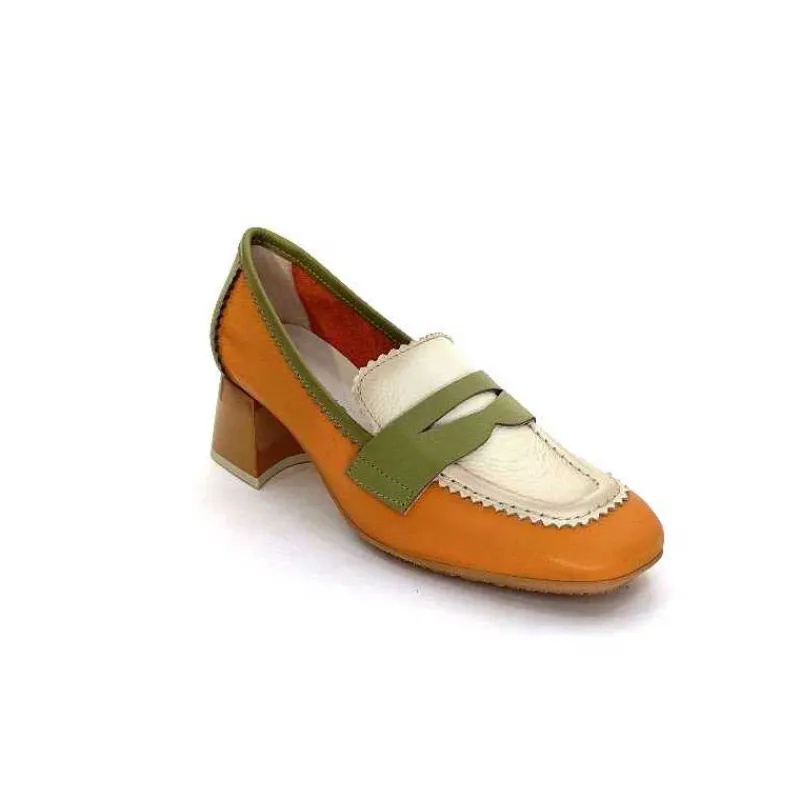 Masculin|Mocassins<Hispanitas Mocassins Chv 243277 Cuir Beige Vert Orange