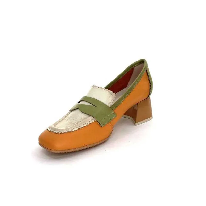 Masculin|Mocassins<Hispanitas Mocassins Chv 243277 Cuir Beige Vert Orange
