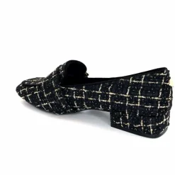 Féminin|Elégant<Ivoire0317a Mocassins Ivoire 2303356 4022 Textile Noir Doré NoirOr