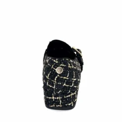 Féminin|Elégant<Ivoire0317a Mocassins Ivoire 2303356 4022 Textile Noir Doré NoirOr