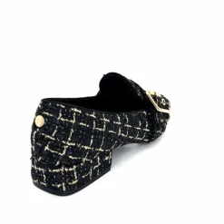 Féminin|Elégant<Ivoire0317a Mocassins Ivoire 2303356 4022 Textile Noir Doré NoirOr