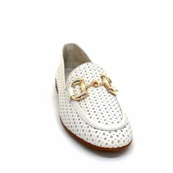Vacances|Masculin<382-ivoire Mocassins Ivoire 2014 Cuir Blanc