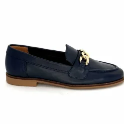 Basic|Mocassins<Ivoire0209b Mocassins Ivoire 12779 Cuir Bleu Marine