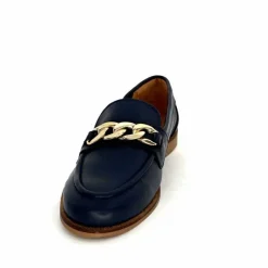 Basic|Mocassins<Ivoire0209b Mocassins Ivoire 12779 Cuir Bleu Marine