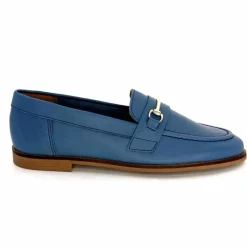 Féminin|Mocassins<Ivoire0209b Mocassins Ivoire 12646 Cuir Jeans Bleu