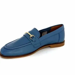 Féminin|Mocassins<Ivoire0209b Mocassins Ivoire 12646 Cuir Jeans Bleu