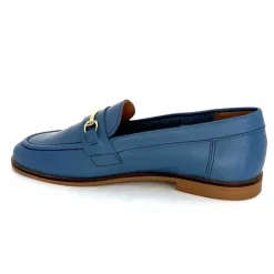 Féminin|Mocassins<Ivoire0209b Mocassins Ivoire 12646 Cuir Jeans Bleu