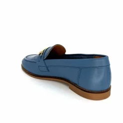 Féminin|Mocassins<Ivoire0209b Mocassins Ivoire 12646 Cuir Jeans Bleu