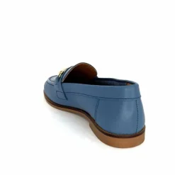 Féminin|Mocassins<Ivoire0209b Mocassins Ivoire 12646 Cuir Jeans Bleu