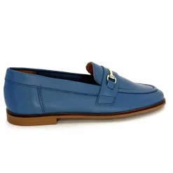 Féminin|Mocassins<Ivoire0209b Mocassins Ivoire 12646 Cuir Jeans Bleu