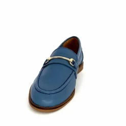 Féminin|Mocassins<Ivoire0209b Mocassins Ivoire 12646 Cuir Jeans Bleu