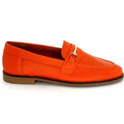 Féminin|Mocassins<Ivoire0209b Mocassins Ivoire 12646 Cuir Orange