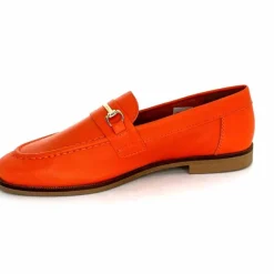 Féminin|Mocassins<Ivoire0209b Mocassins Ivoire 12646 Cuir Orange