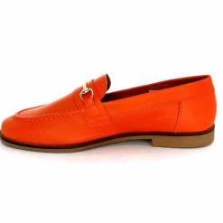 Féminin|Mocassins<Ivoire0209b Mocassins Ivoire 12646 Cuir Orange