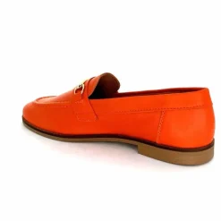 Féminin|Mocassins<Ivoire0209b Mocassins Ivoire 12646 Cuir Orange