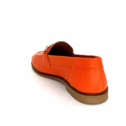 Féminin|Mocassins<Ivoire0209b Mocassins Ivoire 12646 Cuir Orange