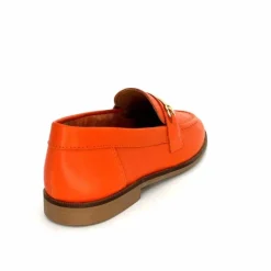 Féminin|Mocassins<Ivoire0209b Mocassins Ivoire 12646 Cuir Orange