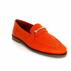 Féminin|Mocassins<Ivoire0209b Mocassins Ivoire 12646 Cuir Orange